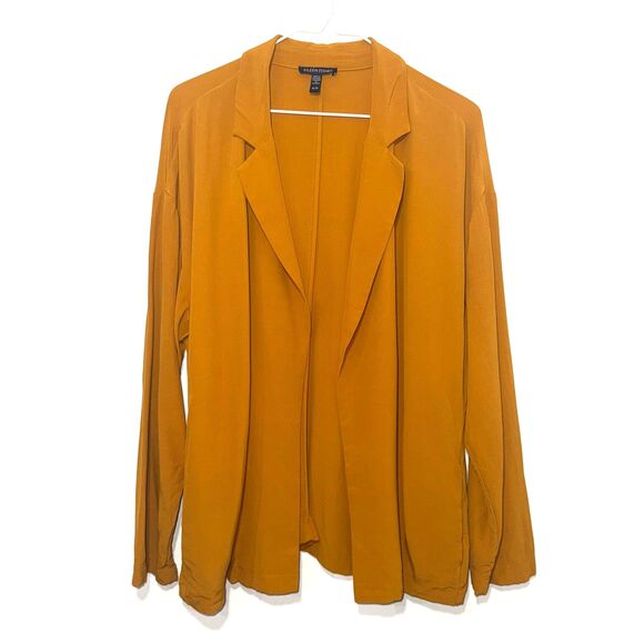 Eileen Fisher Crepe Open Front Blazer - Mustard Yellow XL - Picture 1 of 6